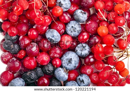 Close up of frozen mixed fruit and berries