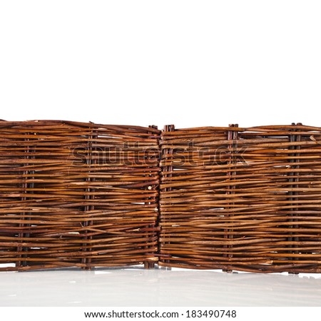 tree bars fence for garden flowers isolated on white background