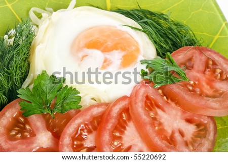 dish pasta nest with tomato and herbs top view surface close up texture background