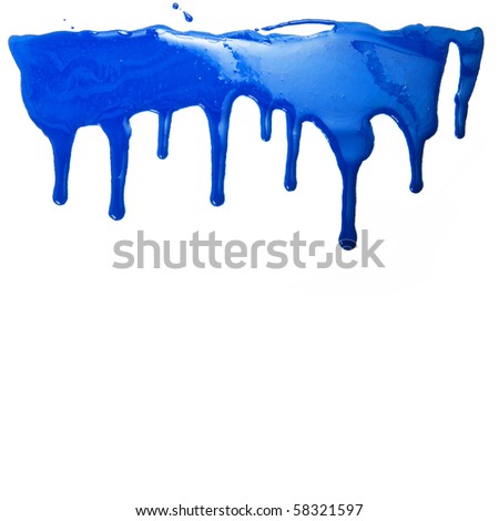 stock photo Paint dripping isolated on white background