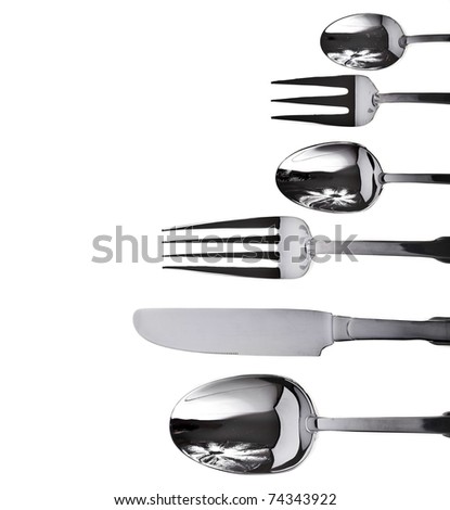 fork knife and spoon on a white background fork knife and spoon on a white background