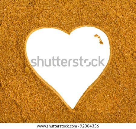 Heart Frame of Curry Powder Mix Surface Background