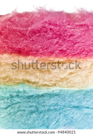 cotton sweet candy texture on white