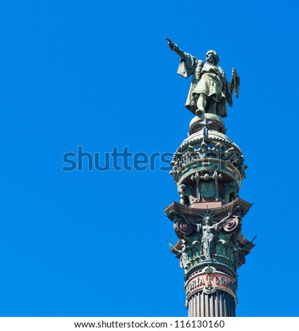 Christopher Columbus statue in Barcelona, Spain( It was constructed in 1888)