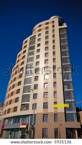 A building photographed in digital tungsten mode