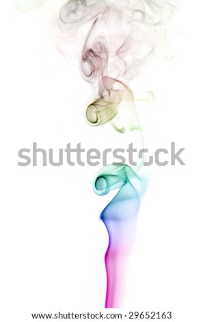 Colorful Rainbow Smoke on white