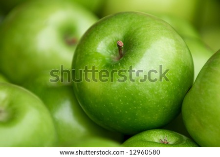 Autumn Harvest. Green delicious apples