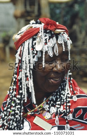 DURBAN, SOUTH AFRICA - AUGUST 14: Zulu mama during a celebration in a cultural village in zululand near durban August 14, 2008 in Durban, South africa