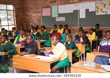 HOEDSPRUIT, SOUTH AFRICA - APRIL 17: school in a small township near the kruger park, the school has been built with international funds april 17, 2015 in Hoedspruit, South Africa