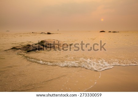 Summer landscape on tropical Hua Hin in Thailand. Landscape of south east Asia.