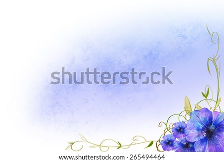 violet purple flowers with leaves brunches over grunge background. Romantic, invitation card, graphic, floral, wedding, summer, botanic idea template wallpaper