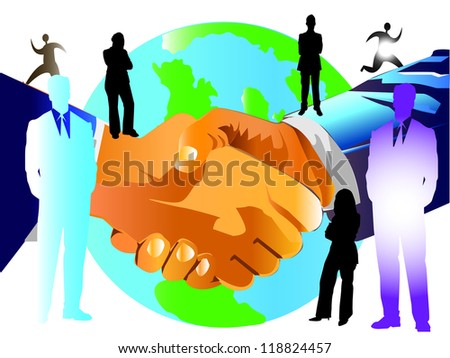 world business shake hand business