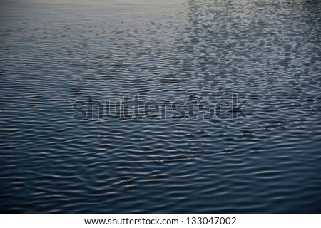 ripple on water of the lake on sunrise