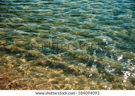 texture of transparent water of sea in Vladivostok, Russia
