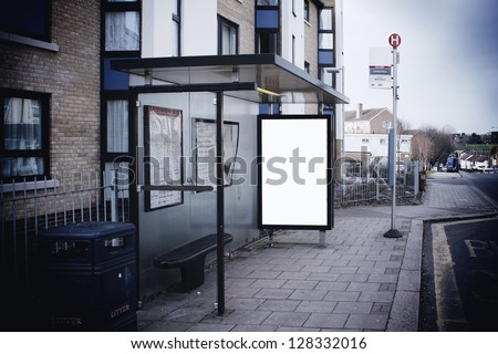 Blank Sign At Bus Stop