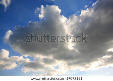 Cumulus clouds over Regents Park, London, England UK
