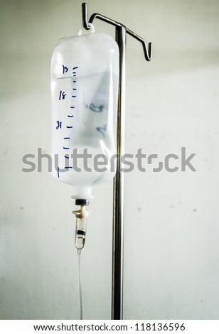Infusion bottle with IV solution