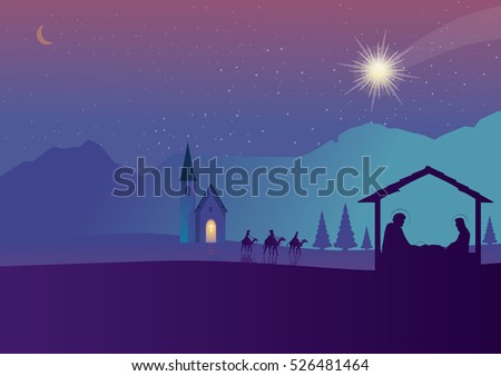 Christmas nativity scene of baby Jesus