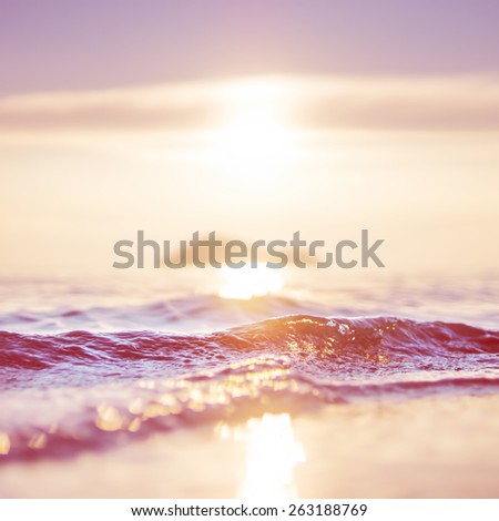sea and sun background. vintage red color style