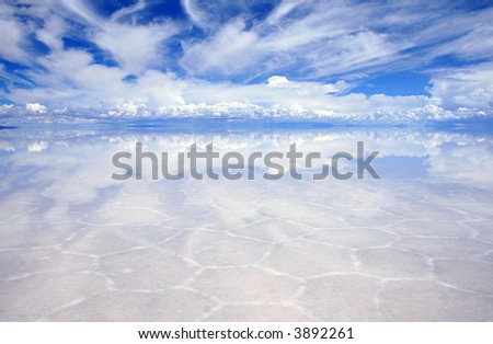 The surreal landscape of the saltflats