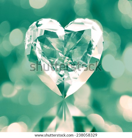 diamond shaped green heart
