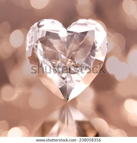 diamond shaped golden heart