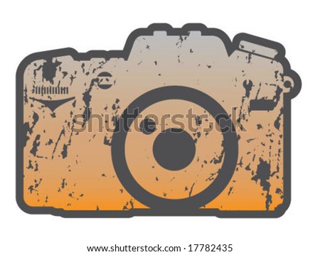 camera logo vector. stock vector : Grunge Camera