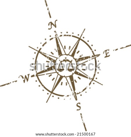 stock vector Grunge Libra Compass Tattoo Vector