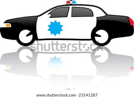 stock vector Glossy Police Car vector Illustration Clipart
