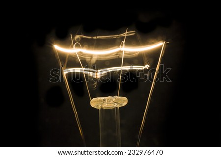 Filament Light bulb Closeup shot in The Dark
