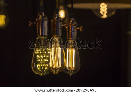 Vintage Light Bulb in The Dark
