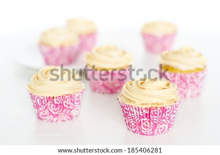 Cupcakes. Several cupcakes on white background