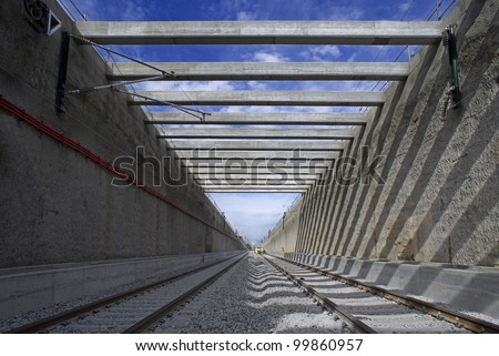 Leaving a rail tunnel, view from outside the tunnel/In a railway tunnel