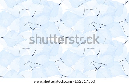light blue leaf skeleton seamless background