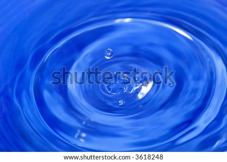water drop is falling down and impact with water surface