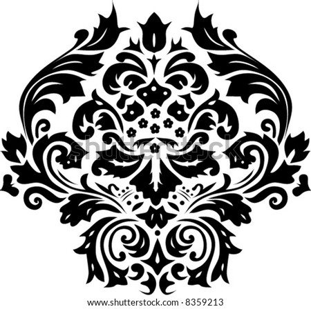 Illustration With Black And White Flower Ornament - 8359213 ... Illustration With Black And White Flower Ornament - 8359213 ...
