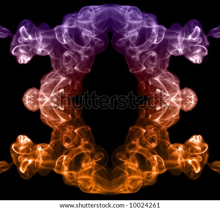 color smoke frame on black background