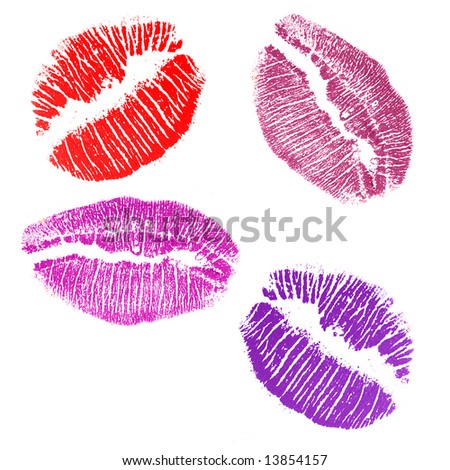 lips imprints isolated on