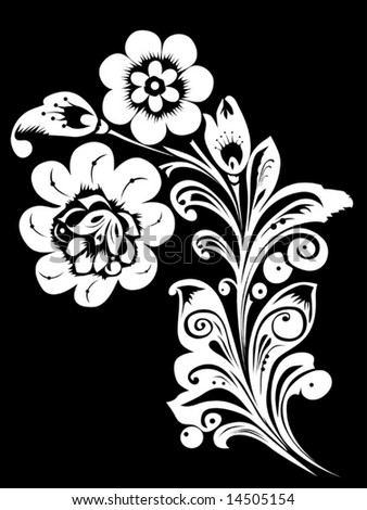 black and white flowers background. white flowers on lack