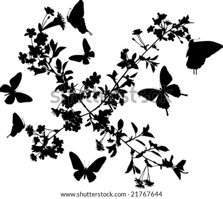 clip art flowers and butterflies. flowers and utterflies