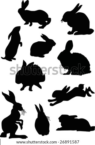 Rabbits Silhouette