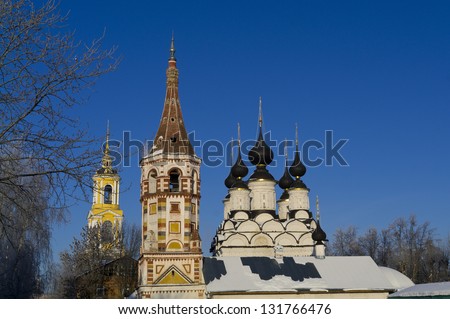 Wintry Saint Antipas and Summary Saint Lazarus Churches in Suzdal.