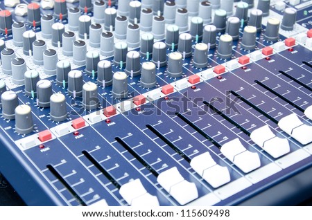 black audio recording sound mixer