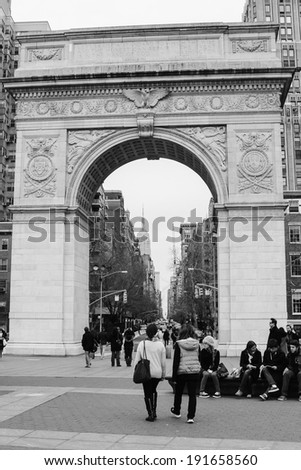 NEW YORK - MARCH 3: People walk through Washington Square Park in early March.  Photo taken March 3,2012