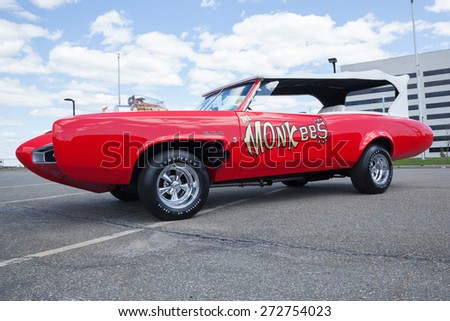 APRIL 26, 2015 - Woodbridge, NJ: A replica of the Monkeemobile from the television show The Monkees is shown at the Cars of the Hollywood Screen car show