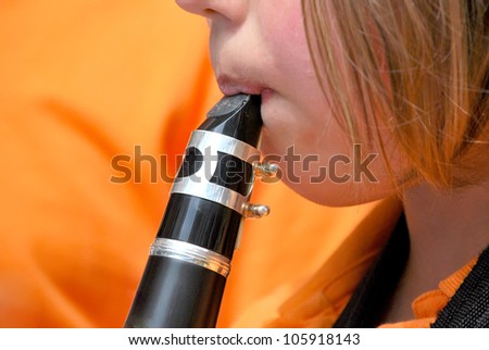 Female clarinet player