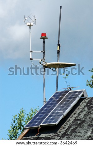 Solar powered satellite dish