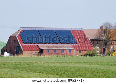 Solar panel on  a agricultural building