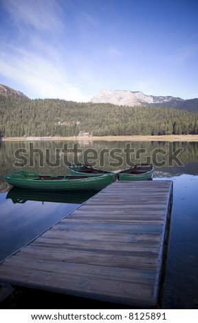 Boats on the lake dock