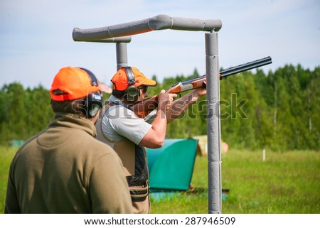 ST. PETERSBURG, RUSSIA - JUNE 13: Athletes shoot at targets in the championship in St. Petersburg June 13, 2015